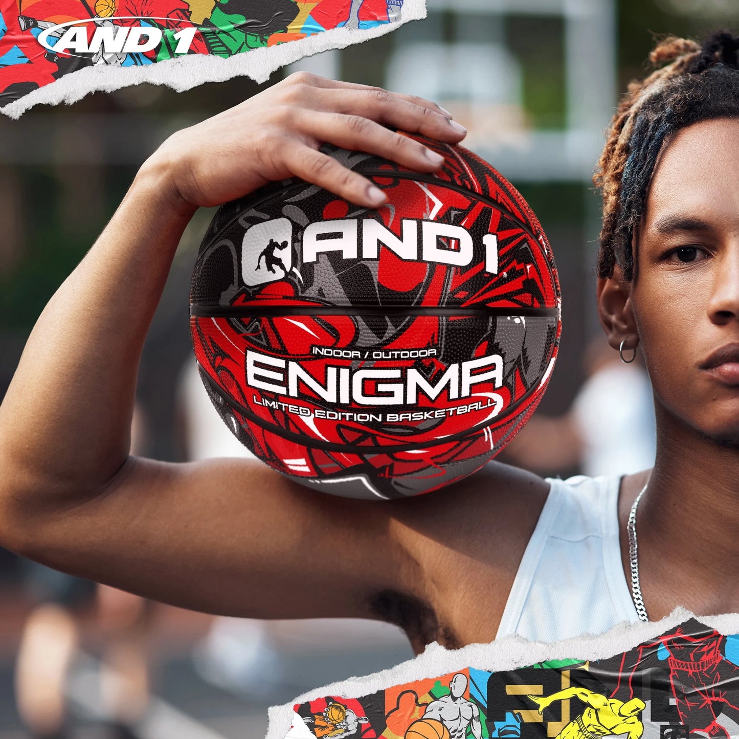Enigma Rubber Basketball: Official Regulation Size 7 (29.5 Inches) Street Basketball - Deep Channel Construction Streetball, Made for Indoor Outdoor