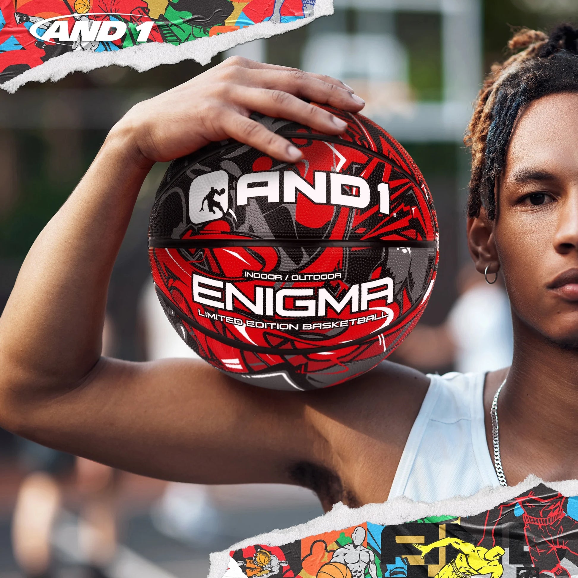 Enigma Rubber Basketball: Official Regulation Size 7 (29.5 Inches) Street Basketball - Deep Channel Construction Streetball, Made for Indoor Outdoor